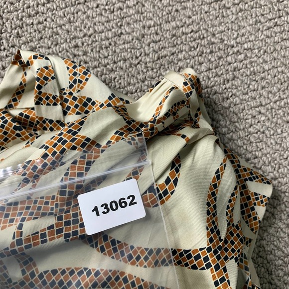 Richard‎ Allen X H&M Womens Blouse Size 2 White Patterned Print Long Sleeves - Picture 9 of 9